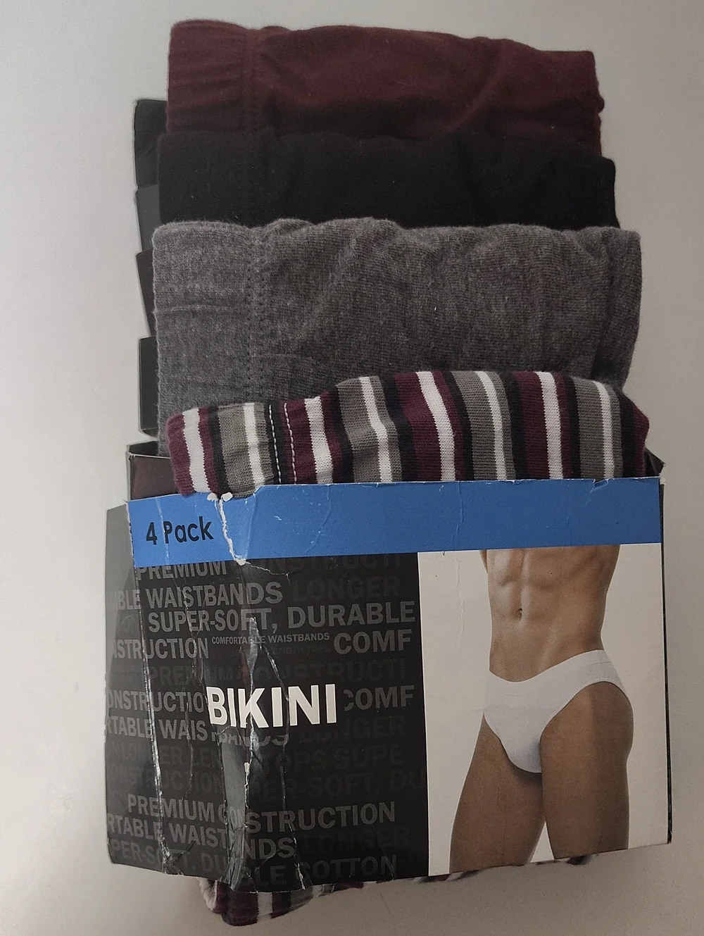Vtg Men's Bikini Underwear By Kmart Assorted Colors - 4 Pack - Size L
